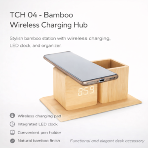 Bamboo Wireless Charging Hub